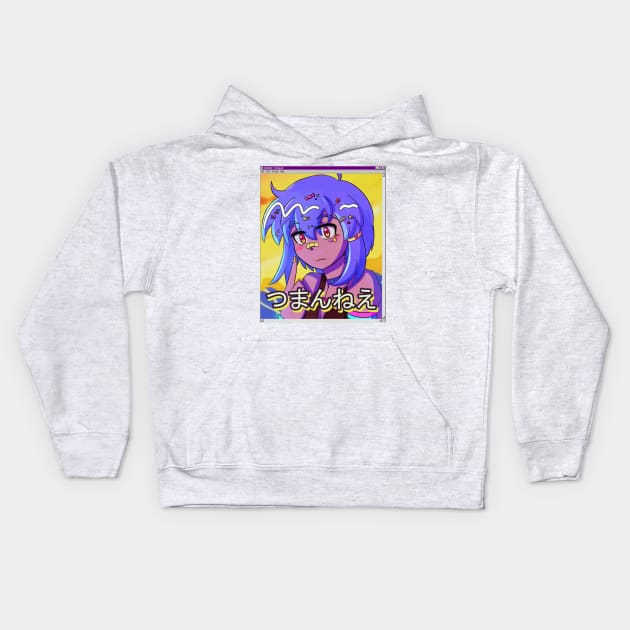 Retro Vaporwave 80s anime aesthetic Kids Hoodie by KinseiNoHime